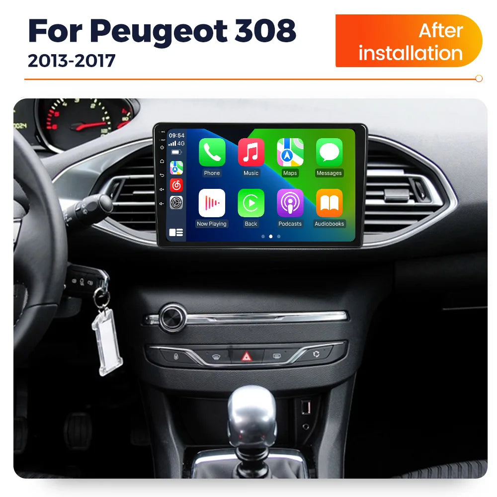 Android Carplay Auto Car Radio for Peugeot 308 308SW 2007-2015 408 2012-2020 GPS Multimedi | AUTOKITSHOP