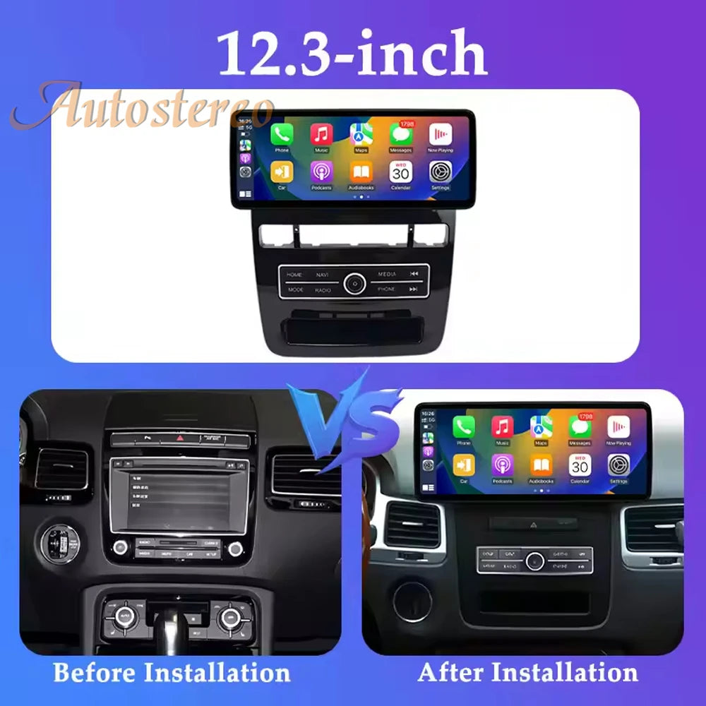 12.3 Inch Android Screen Carplay For VW TOUAREG RNS 850 RCD 550 Car Multimedia Player GPS