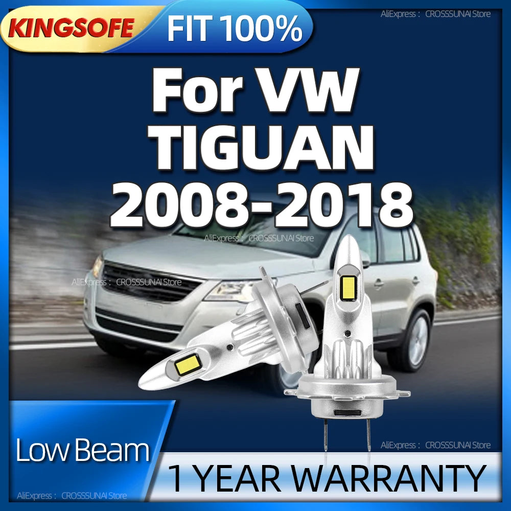 25000LM H7 LED Car Headlight Plug-N-Play Bulbs 6000K Auto Lamp For VW TIGUAN 2008 2009 201