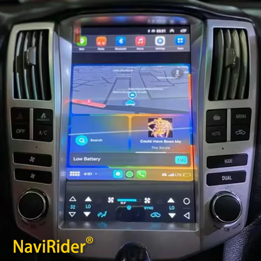 12.1" Android 14 Screen Radio For Lexus RX RX300 RX330 RX350 RX400 Toyota Harrier Car Mult