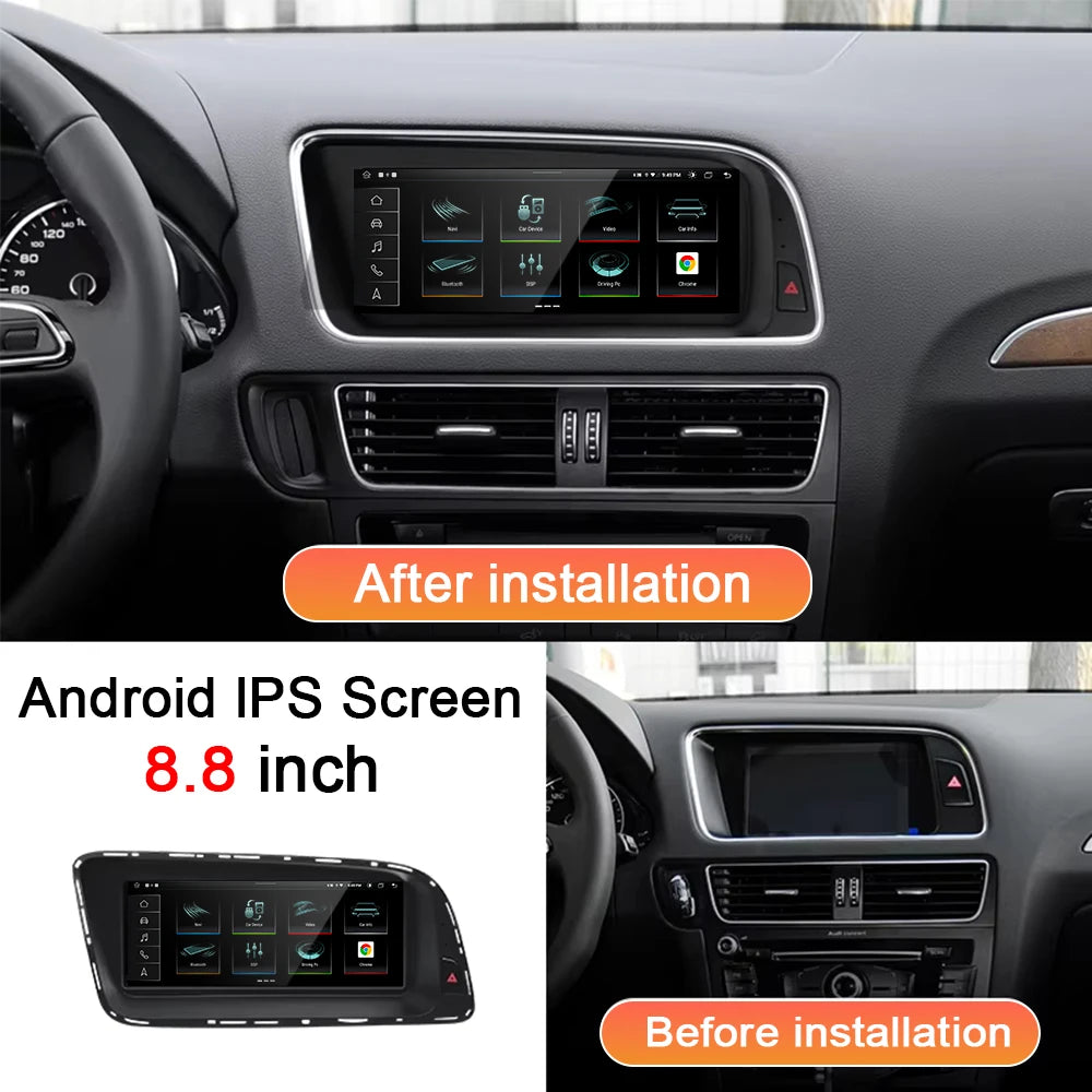 8+128GB 8.8inch Multimedia Player For Audi Q5 2009 -2015 2016 Android 14 Auto Carplay GPS