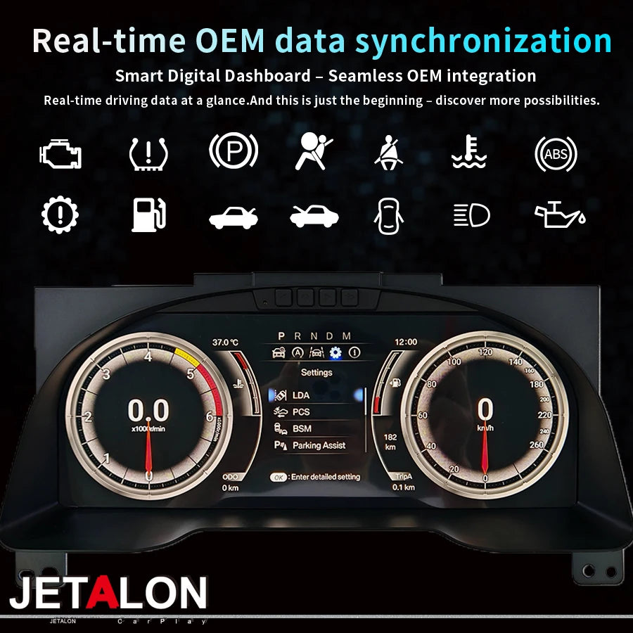 Latest 12.3" Car LCD Digital Cluster For Toyota Innova 2016-2021 Virtual Cockpit Speed Met | AUTOKITSHOP