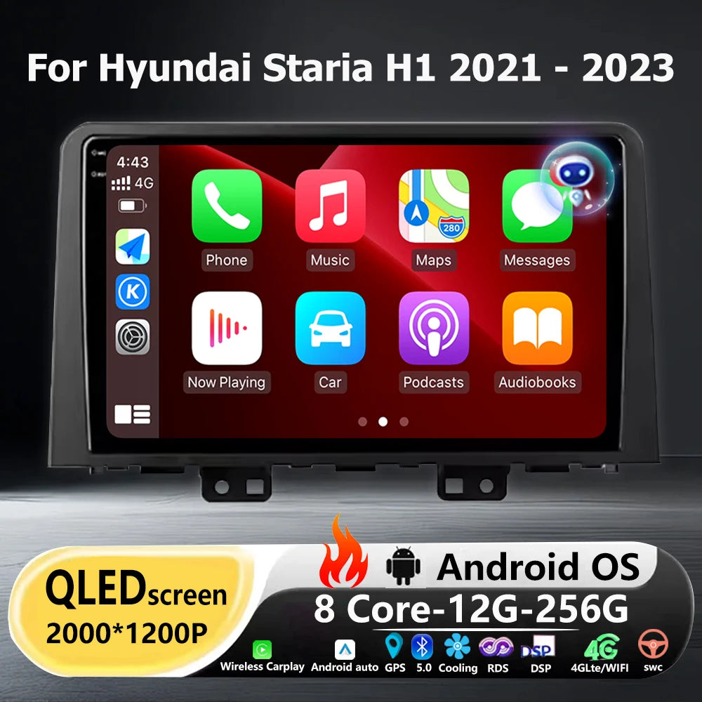 Android 16 Auto Carplay For Hyundai Staria H1 2021 2022 2023 Car Radio Multimedia Video Pl