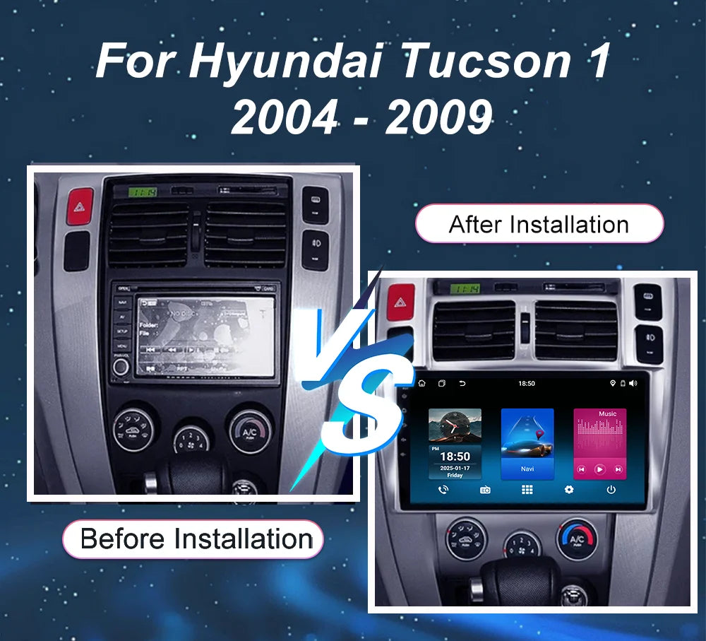 Car Android 15 GPS Navigation For Hyundai Tucson 1 2004 -2009 Auto Radio Stereo Multimidia