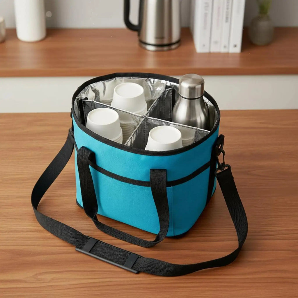 Versatile Car Drink Carrier Storage Handbag with Multiple Compartments for Family and Group Trav - Automotive LED Light