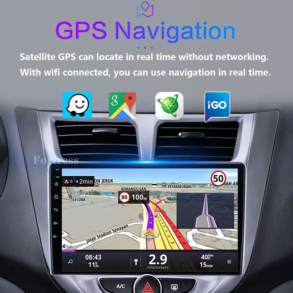 Android 16 Car Radio For Hyundai Solaris Verna Accent 1 2010 - 2016 Multimedia Video Playe