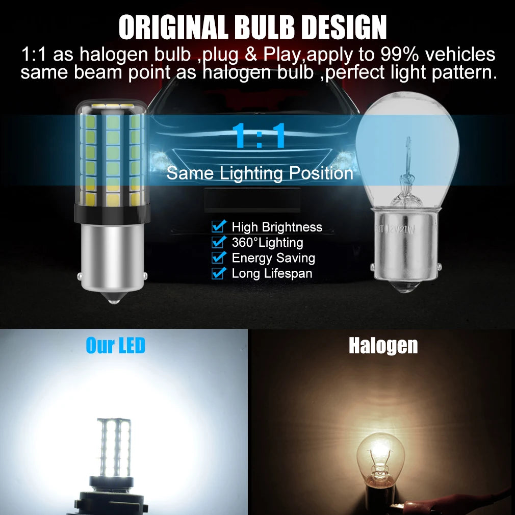 P21W BA15S LED BAU15S PY21W 7440 W21W P21/5W 1157 BAY15D 7443 LED Bulbs Lamp Reverse Turn
