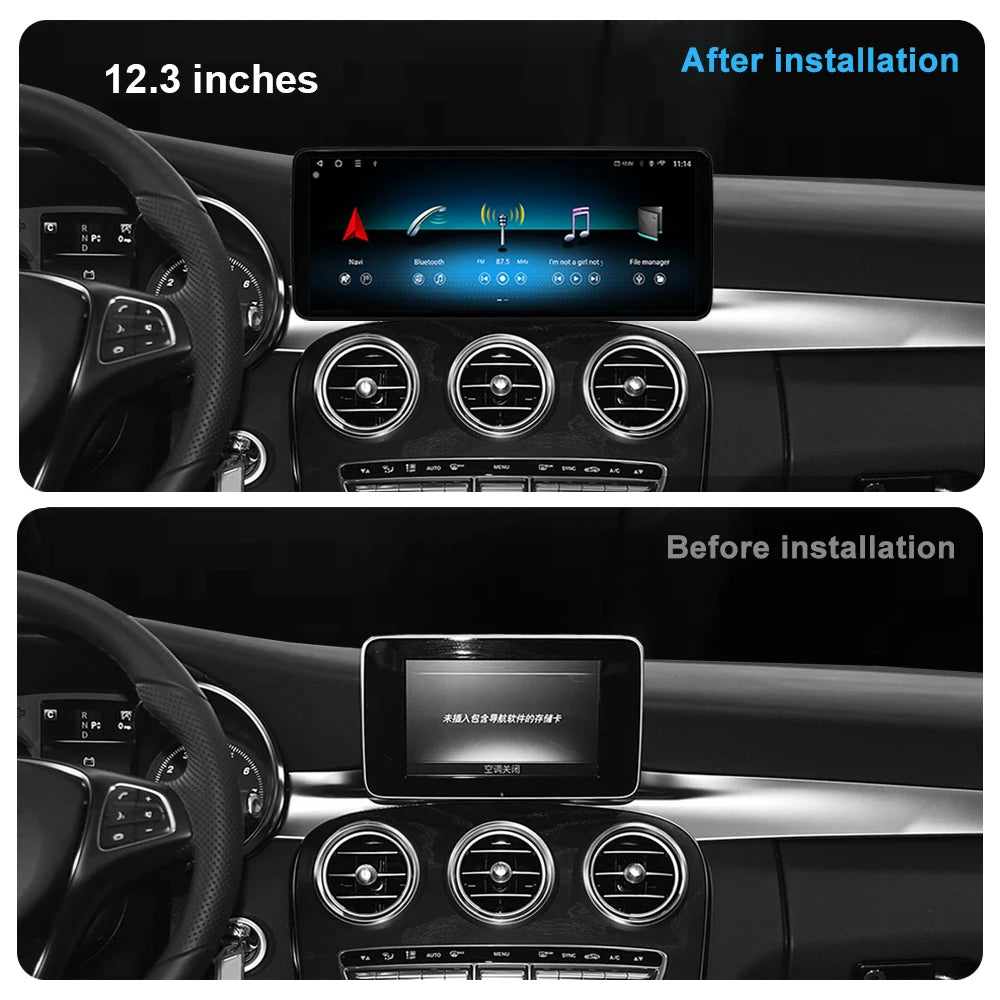 Android 14 for Mercedes BENZ C CALSS W205 GLC 2015 - 2018 Wireless Carplay GPS 10.33 "/12.