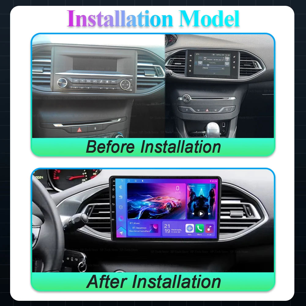 Android 16 Carplay Auto For Peugeot 308 T9 308s 2013-2017 Car Radio Multimedia Gps navigat | AUTOKITSHOP