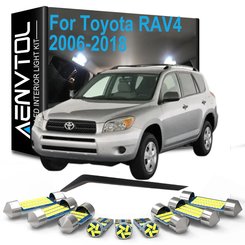 10-Piece LED Interior Light Kit for Toyota RAV4 2010-2012 - Canbus Error-Free Interior Bulbs