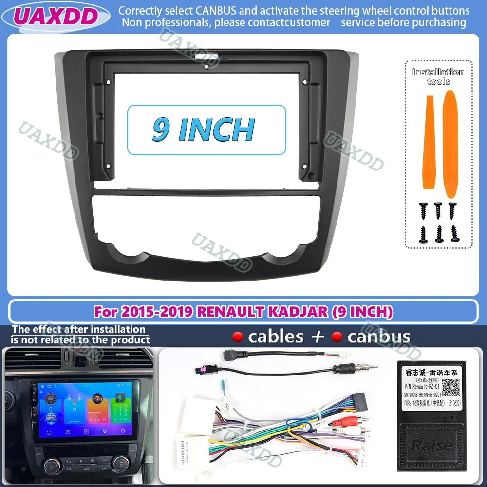 2 Din 9 Inch Car Radio Installation DVD CD GPS Mp5 ABS PC Plastic Fascia Plane Frame for R
