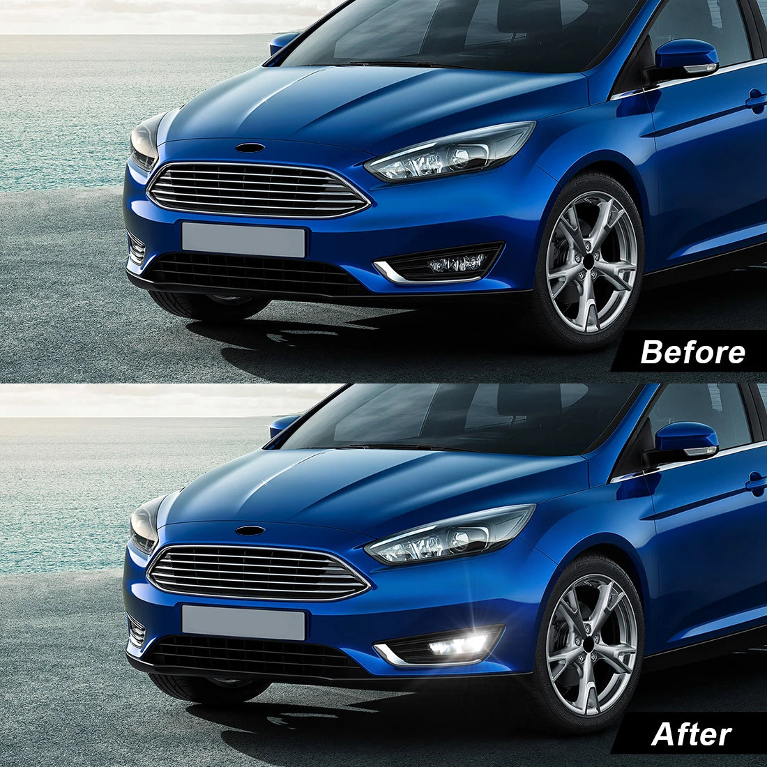 Led Fog Lamps For Ford Focus 2015 2016 2017 2018 Daytime Running Light DRL Front Driving D | AUTOKITSHOP