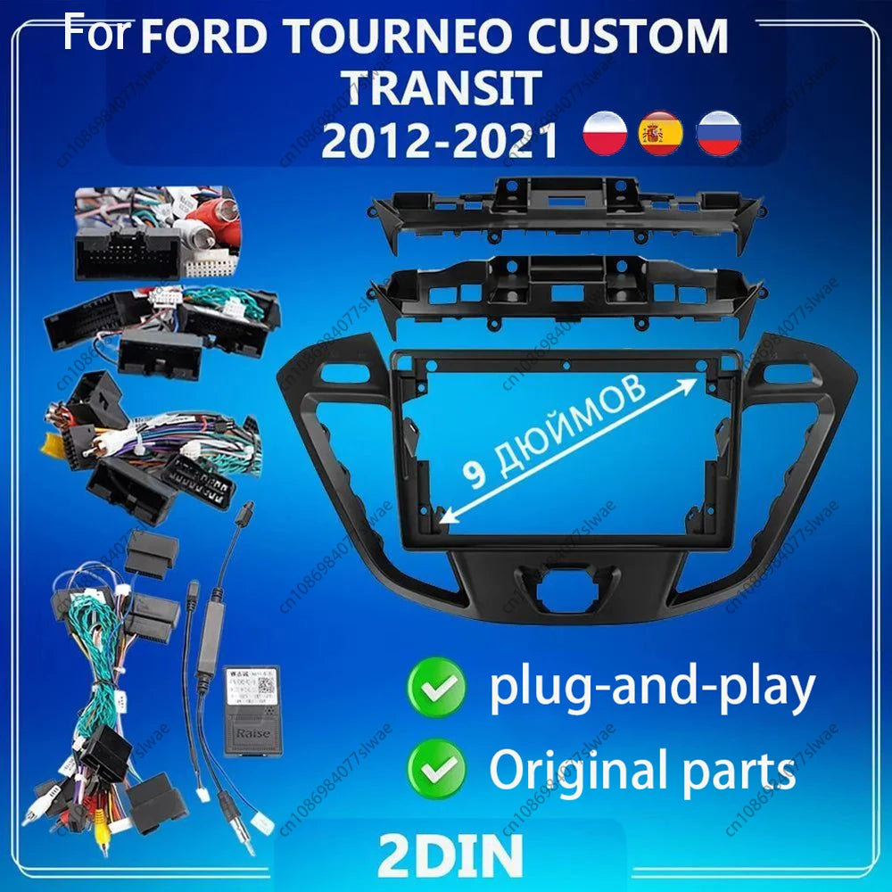 9 inch For FORD TOURNEO CUSTOM TRANSIT 2012-2021 Car Radio Fascias Android MP5 Stereo Play