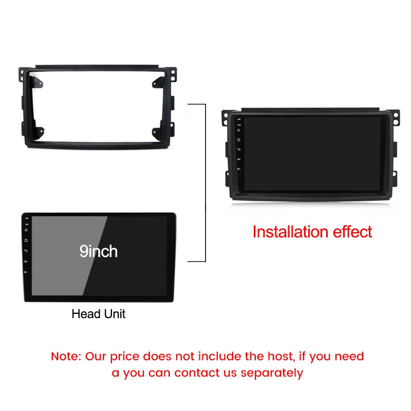 9inch Android Car Radio Fascia Adapter For Mercedes Benz Smart Fortwo W451 2006~2009 Headu