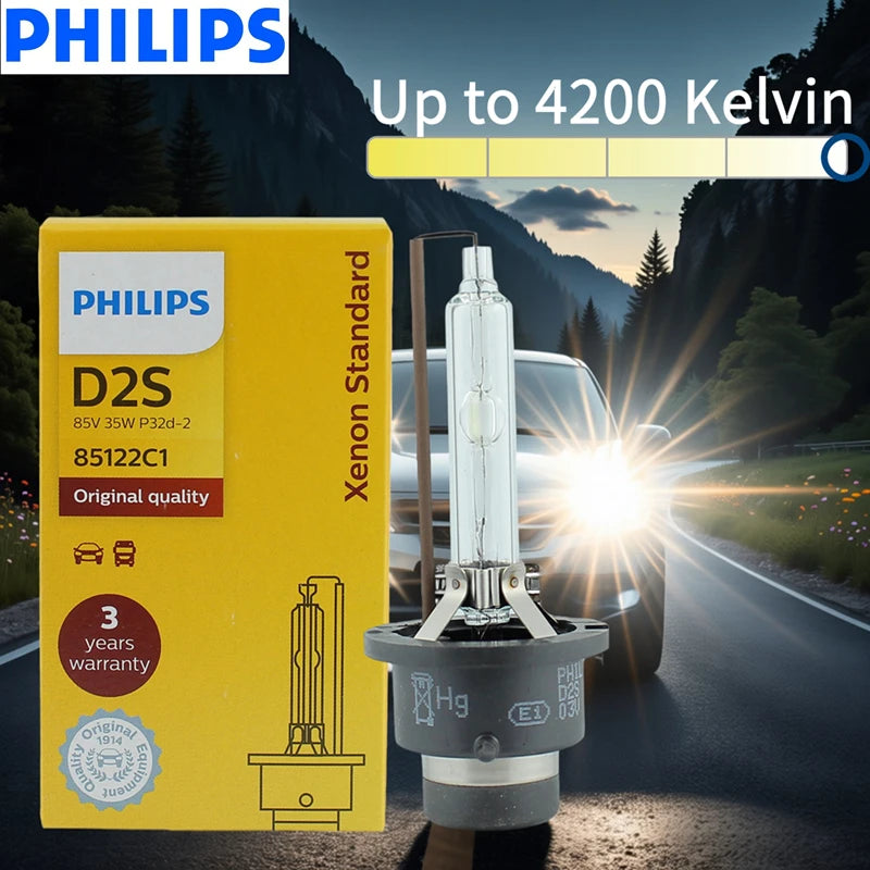 Philips HID D2S 35W Xenon Standard 4200K Auto Original Headlight Car Genuine Bulbs OEM Rep