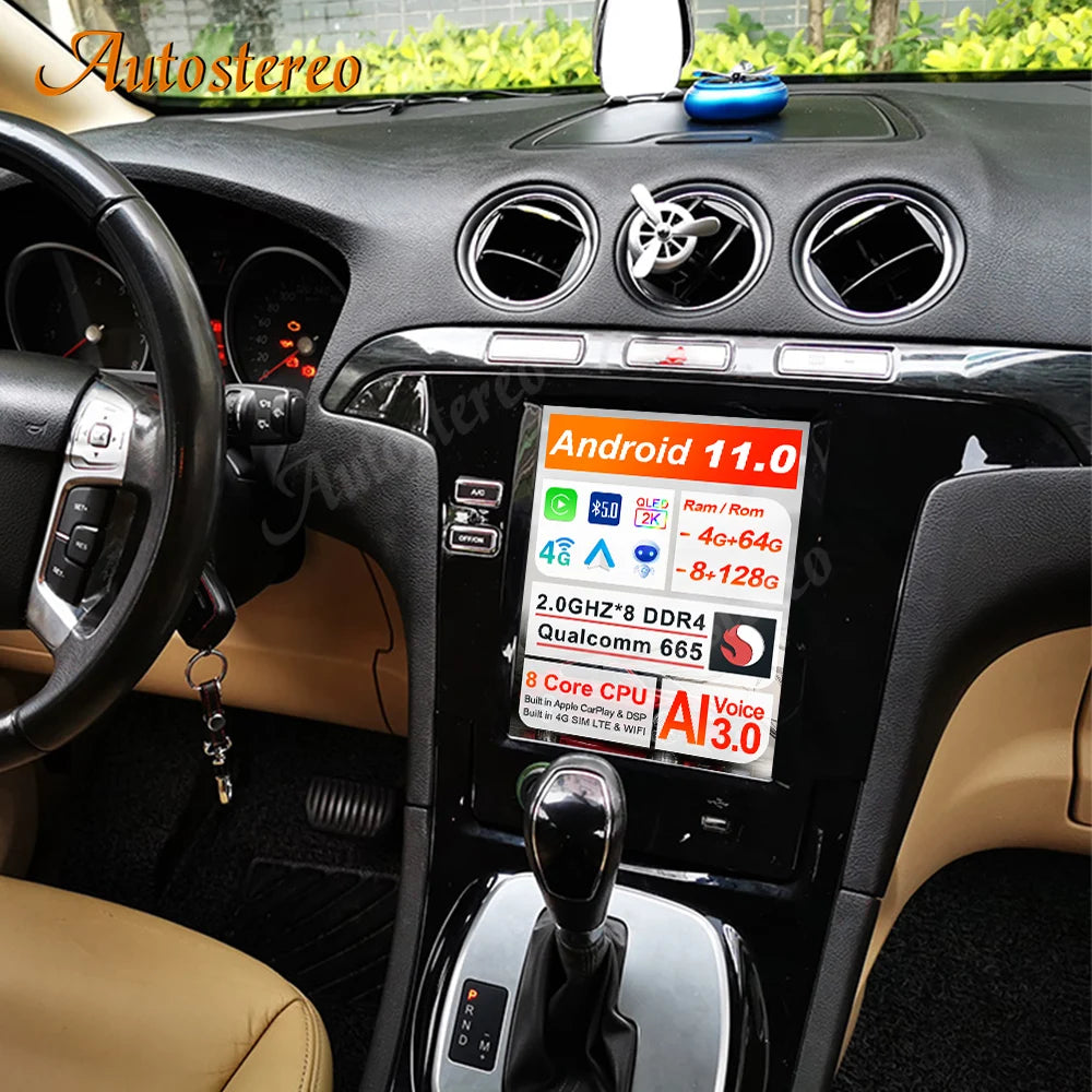 Qualcomm Snapdragon Android Carplay For Ford Galaxy S Max 2007-2015 Tesla Style Car Multim
