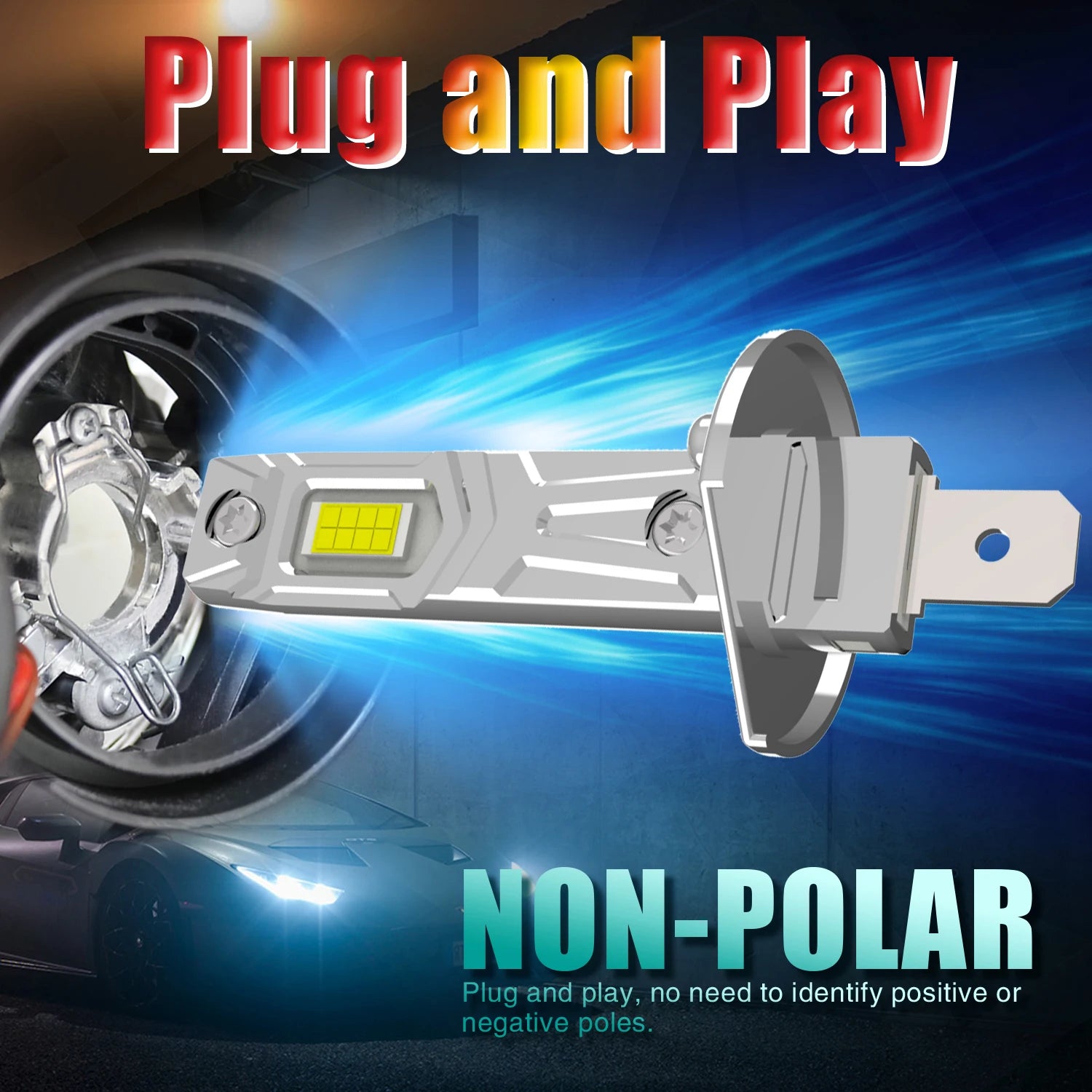 2x H1 Led Headlight Canbus Bulb Car Light High Power Auto Fog Diode Moto Driving Running L