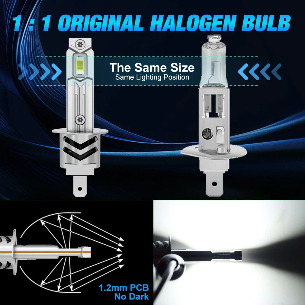 XSTORM H1 LED Lights Bulbs Canbus 60000LM 100w H3 H7 LED Headlight With Fan H1 Turbo Lamps