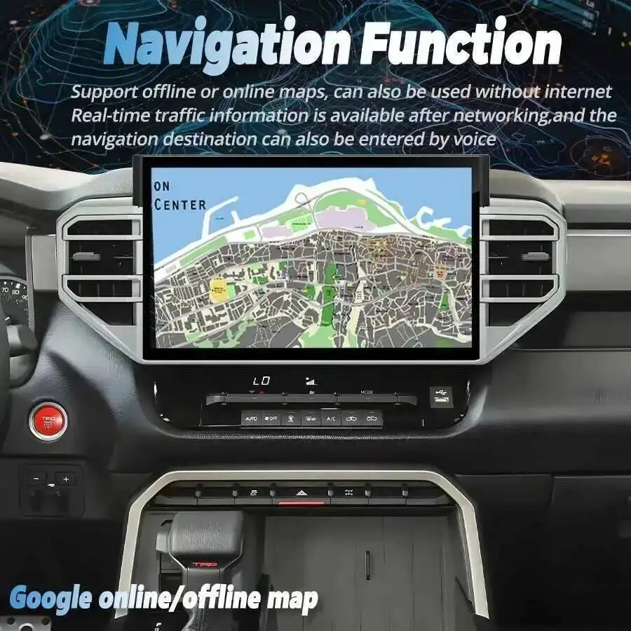 navirider QLED Screen For Toyota Tundra 2022 Car Radio Android 13 Sequoia CarPlay Stereo G