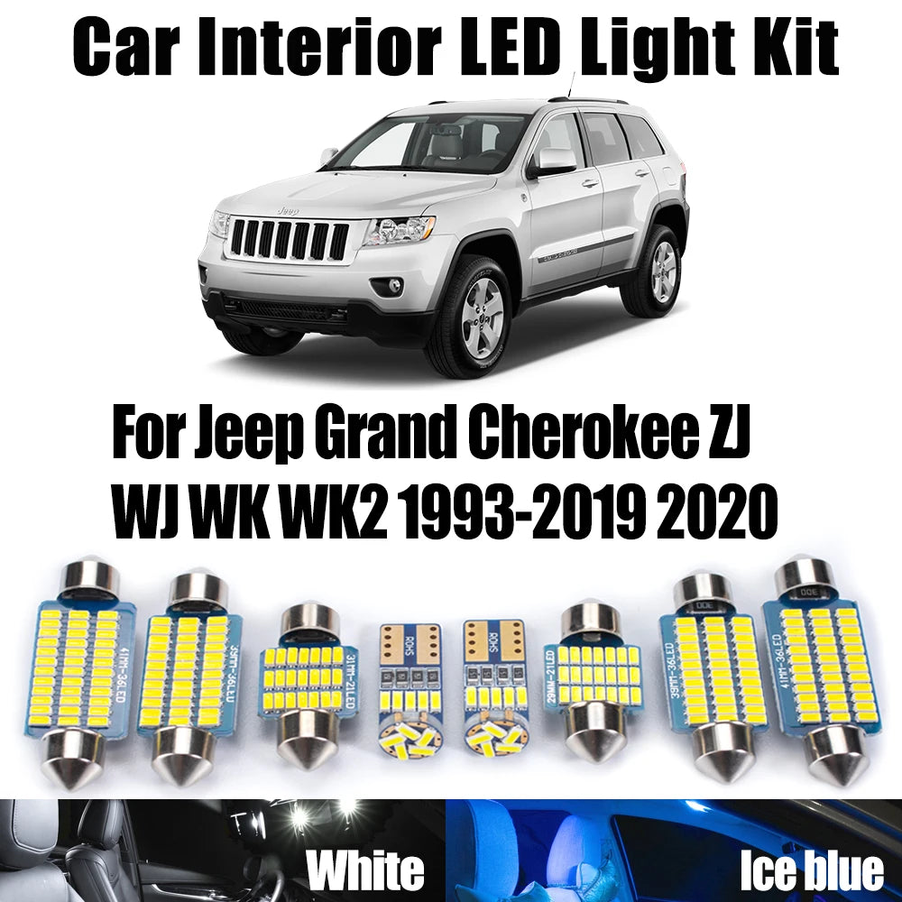 LED Interior Light Kit for Jeep Grand Cherokee ZJ WJ WK WK2 1993- 2018 - Canbus Dome Map Door Trunk Bulbs | AUTOKITSHOP