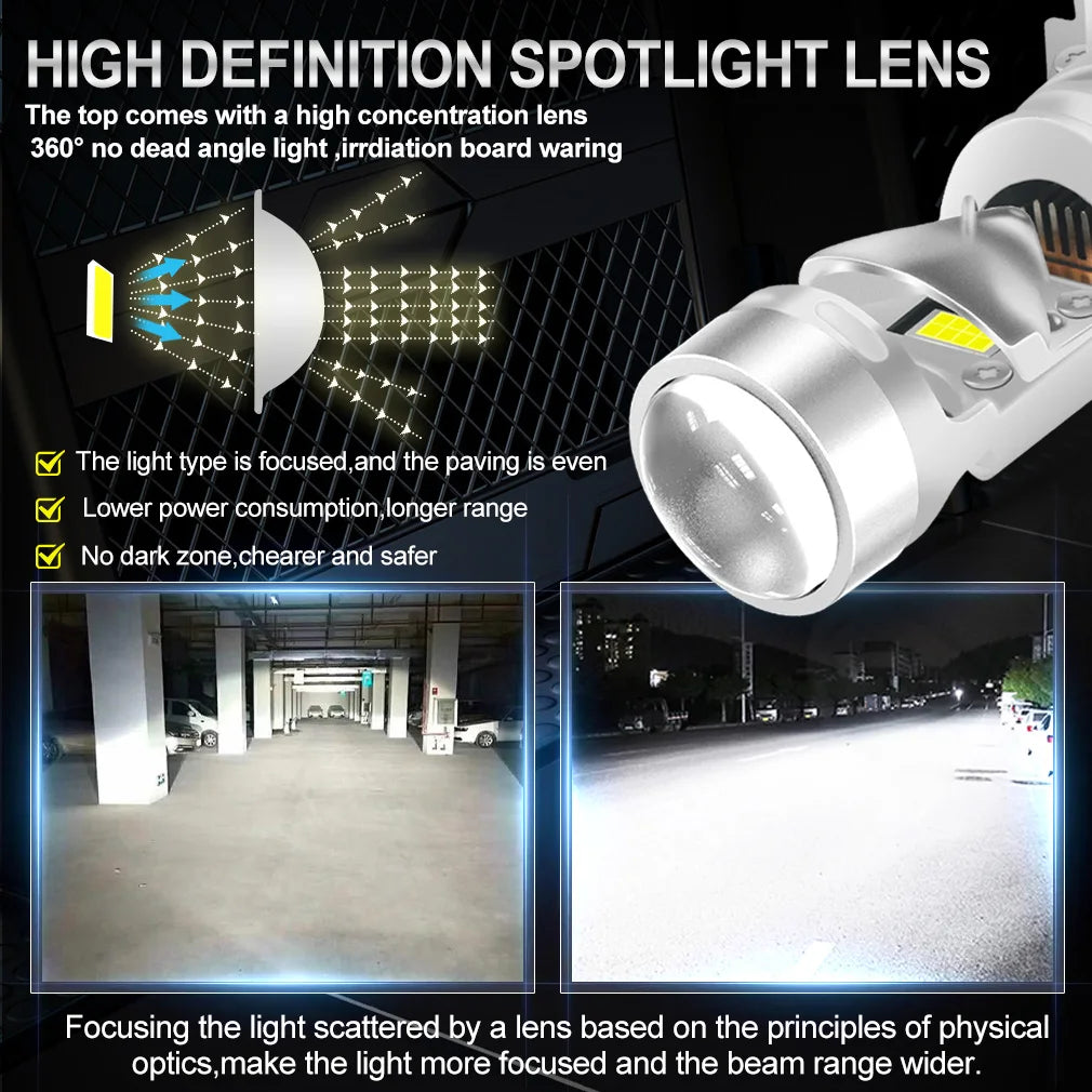 300W 30000LM H4 LED Canbus Car Headlight H7 LED Proyector Bombilla De Coche Lente Light Bu