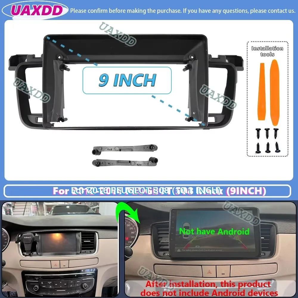 For 2012-2016 PEUGEOT 508 9INCH Car stereo radio Android frame panel fascia cable video ha