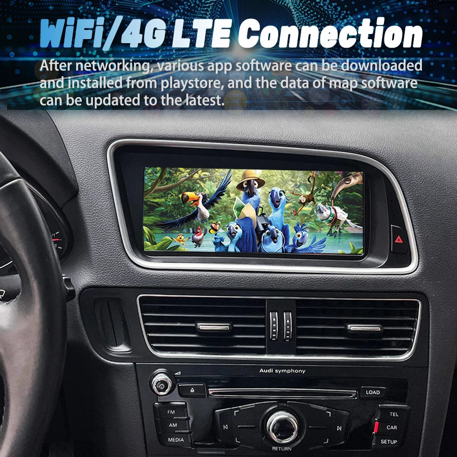 Car Multimedia Video Player Android 15 Auto AHD Qled Screen For Audi Q5 2009-2017 4G GPS 8
