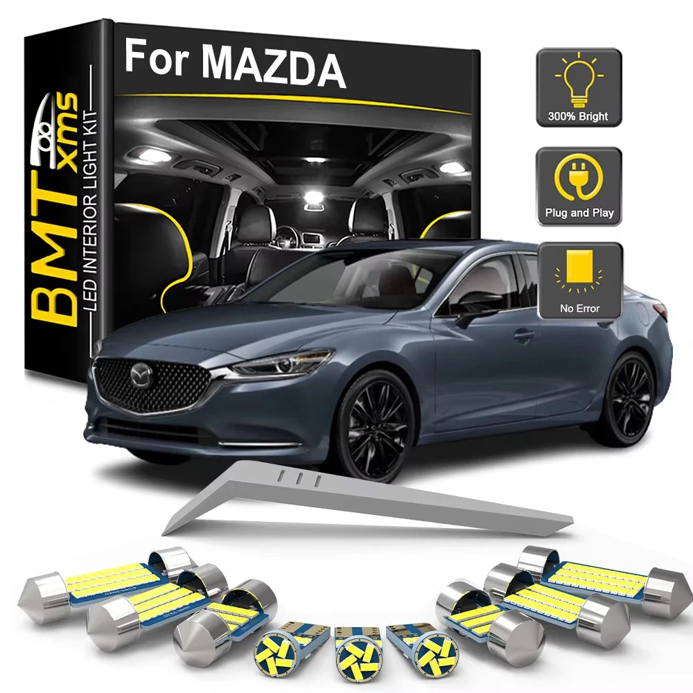 LED Interior Light Kit for Mazda 2 3 5 6 GG GH GJ GL CX3 CX5 CX7 CX9 1996-2007 - Canbus Dome Map Door Trunk Bulbs | A...