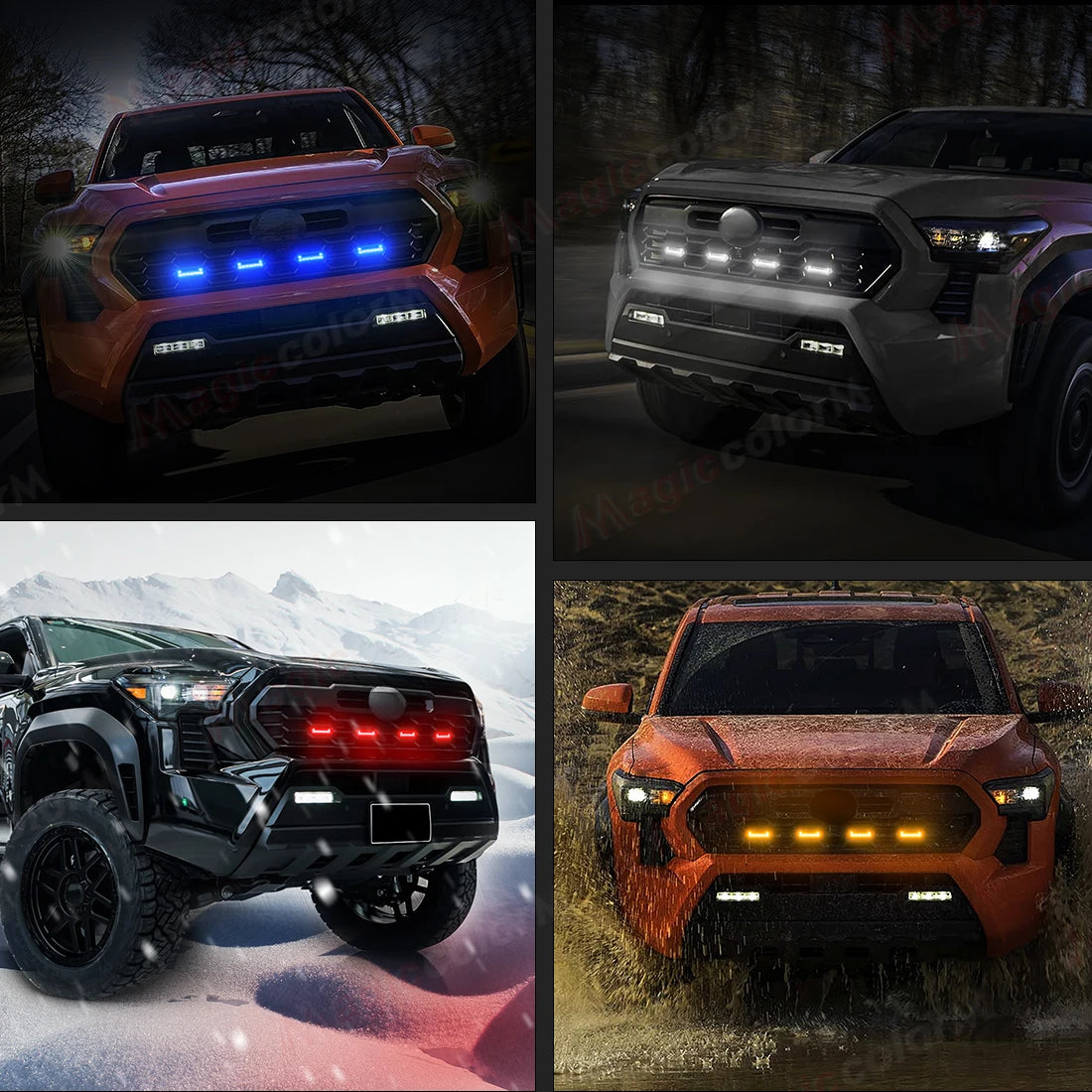 For Toyota Tacoma TRD Sport 2024 2025 Grille Lights Front Grill Lamp Car LED White Amber R | AUTOKITSHOP
