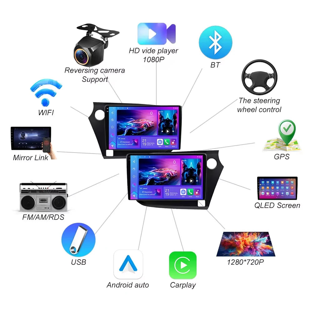 Android 16 For Honda Insight 2009 2010 2011-2013 2014 Car Video Navigation Gps Audio Auto  | AUTOKITSHOP