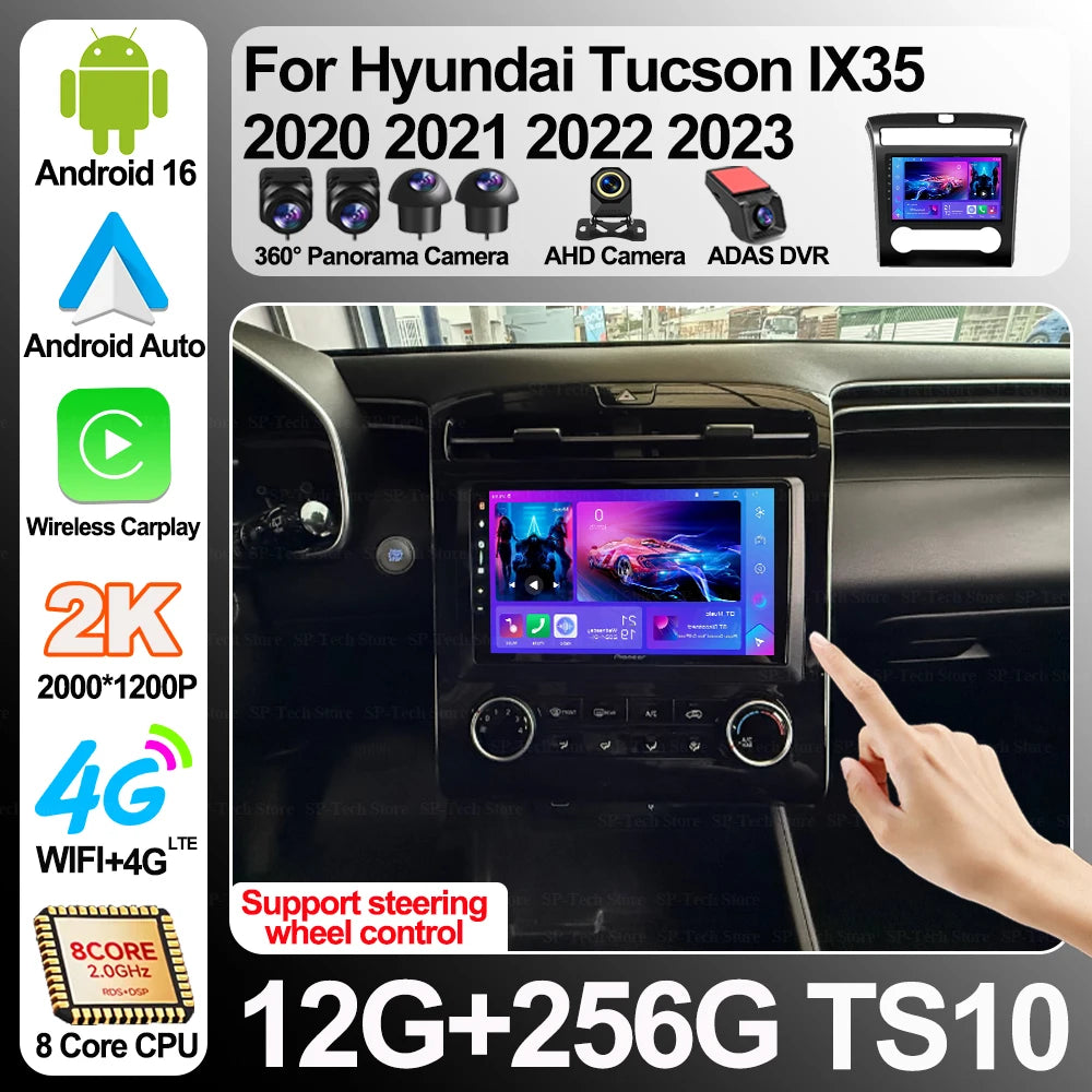 For Hyundai Tucson Ix35 2020 2021 2022 2023 Car Radio Android 16 Multimedia Video Player G | AUTOKITSHOP