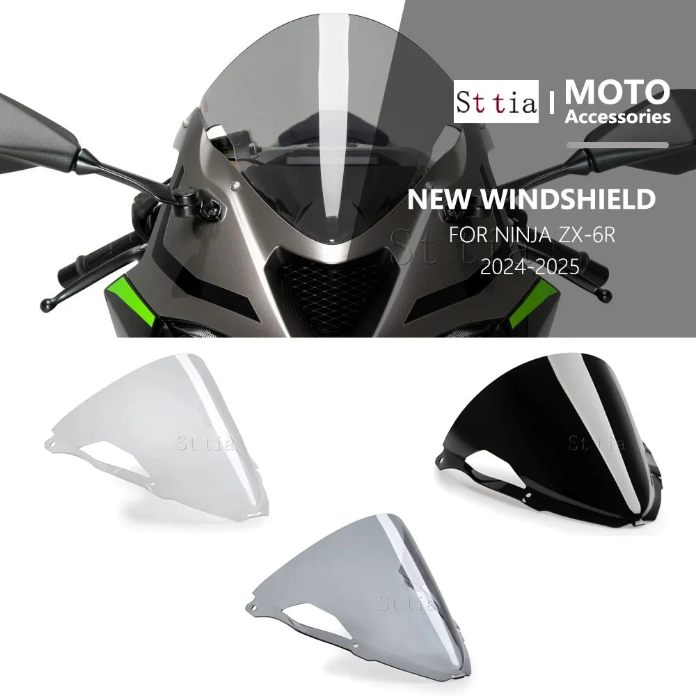 For Kawasaki Ninja ZX6R ZX 6R 2024 2025 Motorcycle Accessories Windshield Wind Deflectors Viser  - Automotive LED Light