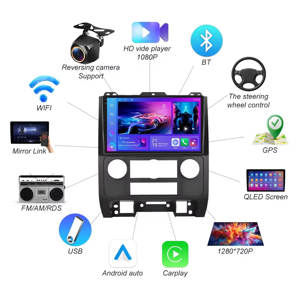 Android15 Car Radio For Ford Escape 2007 2008 2009 2010 2011 2012 Navigation Gps Multimedi | AUTOKITSHOP