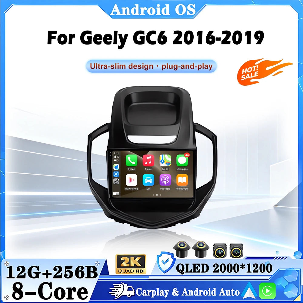 9“For Geely GC6 2016-2019 Car Radio Carplay Player Android 16 Auto Navigation Stereo GPS B