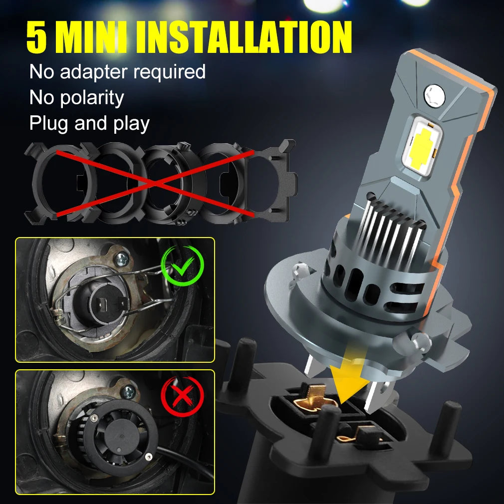 XSTORM LED Headlight H7 100W 5500K Led for Car Headlamp 30000LM Auto Lamp Bulb With Fan Ca