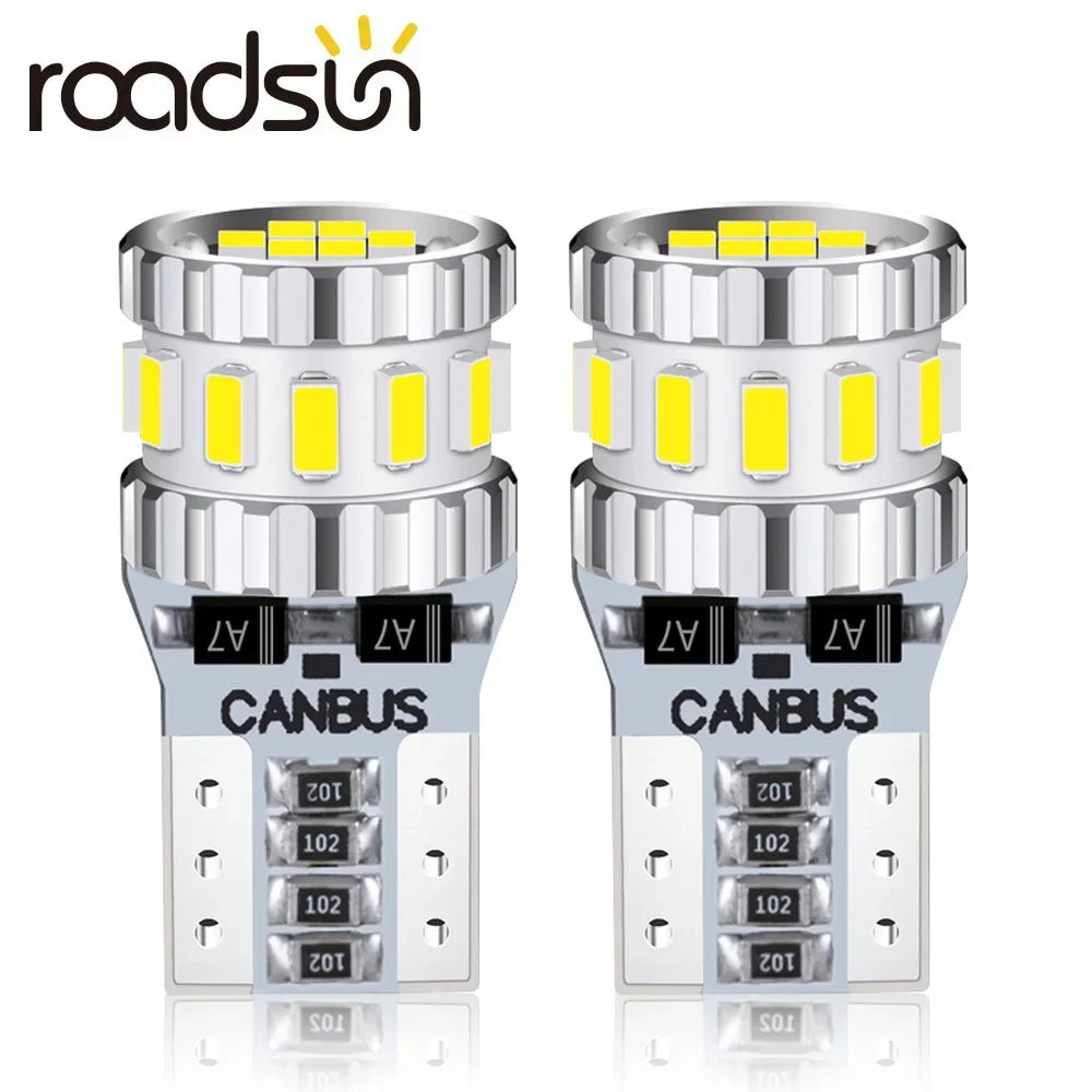 roadsun 2pcs 360° CANBUS W5W T10 168 3014 Parking Lights LED Bulbs Car Interior Reverse 60