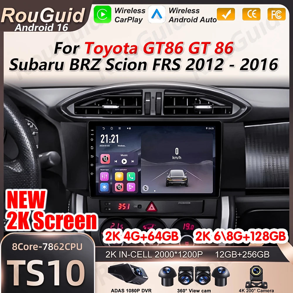 Android 16 Auto Car Radio For Toyota GT86 GT 86 Subaru BRZ Scion FRS 2012 2013 2014 2015 2 | AUTOKITSHOP