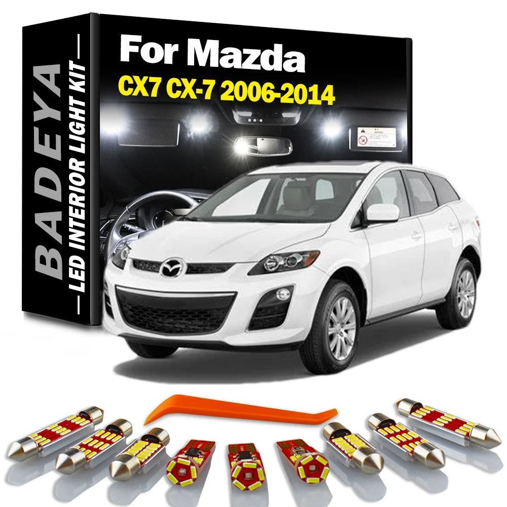 11-Piece LED Interior Light Kit for Mazda CX7 2006-2009 - Canbus Error-Free Interior Bulbs
