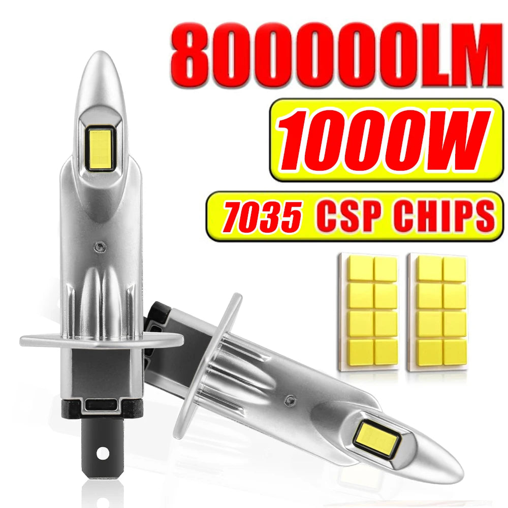 H1 LED Bulbs Car Headlight 800000LM 1000W White H4 Fog Light H7 H11 9005 9006 Plug and Pla