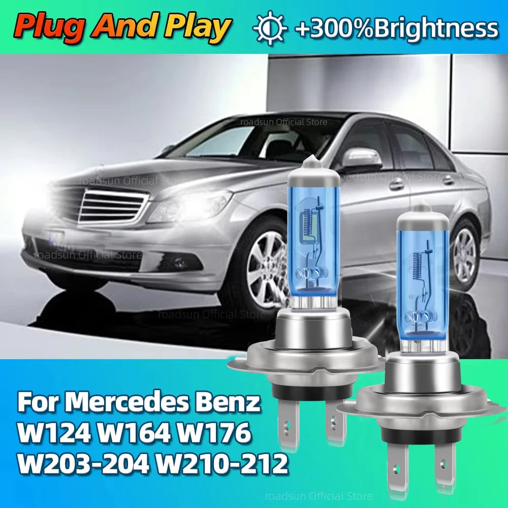 High Performance 100W Halogen Headlight Bulb For Mercedes Benz W204 W211 W212 W203 W176 W1