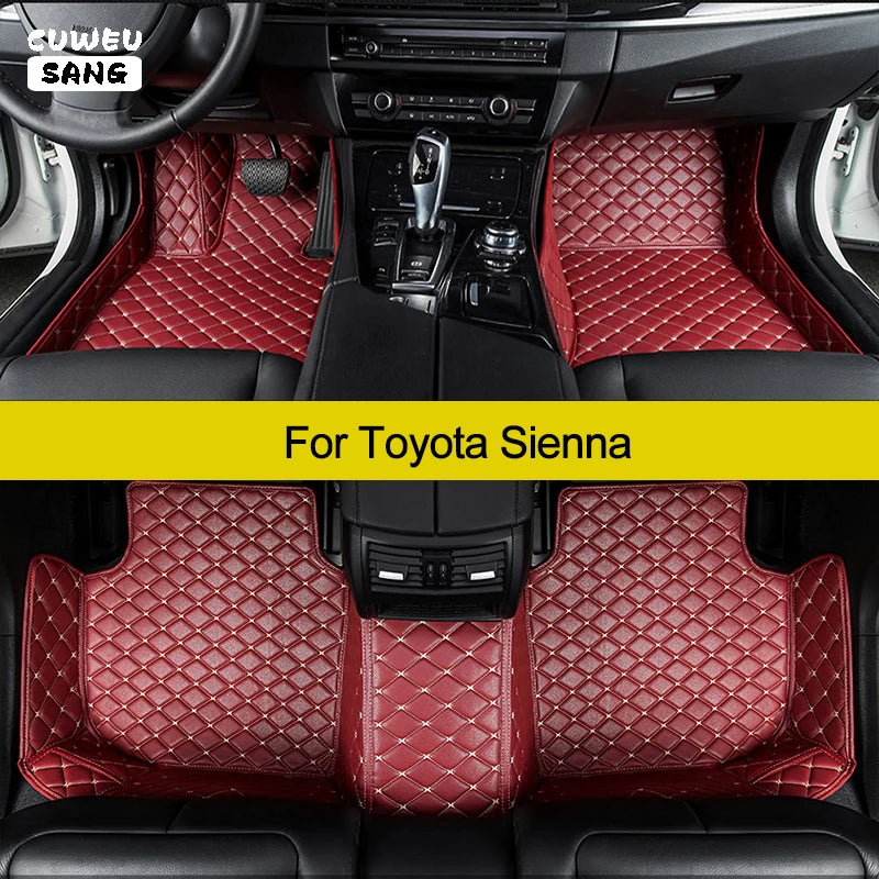 CUWEUSANG Custom Car Floor Mats For Toyota Sienna 2003-2023 Auto Carpets Foot Coche Access | AUTOKITSHOP