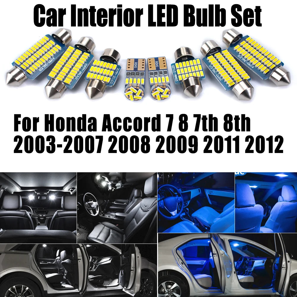 15-Piece LED Interior Light Kit for Honda Accord 7 8 7th 8th 2003-2007 - Canbus Dome Map Door Trunk Bulbs | AUTOKITSHOP