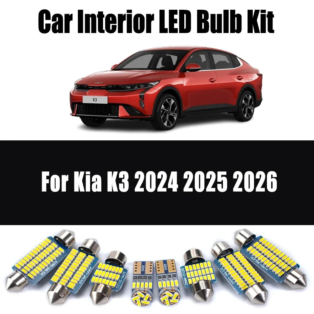 10-Piece LED Interior Light Kit for Kia K3 - Canbus Error-Free Bulbs | AUTOKITSHOP