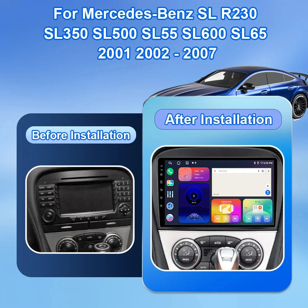 Car Radio Multimedia Player For Mercedes Benz SL R230 SL350 SL500 SL55 SL600 SL65 2001-200