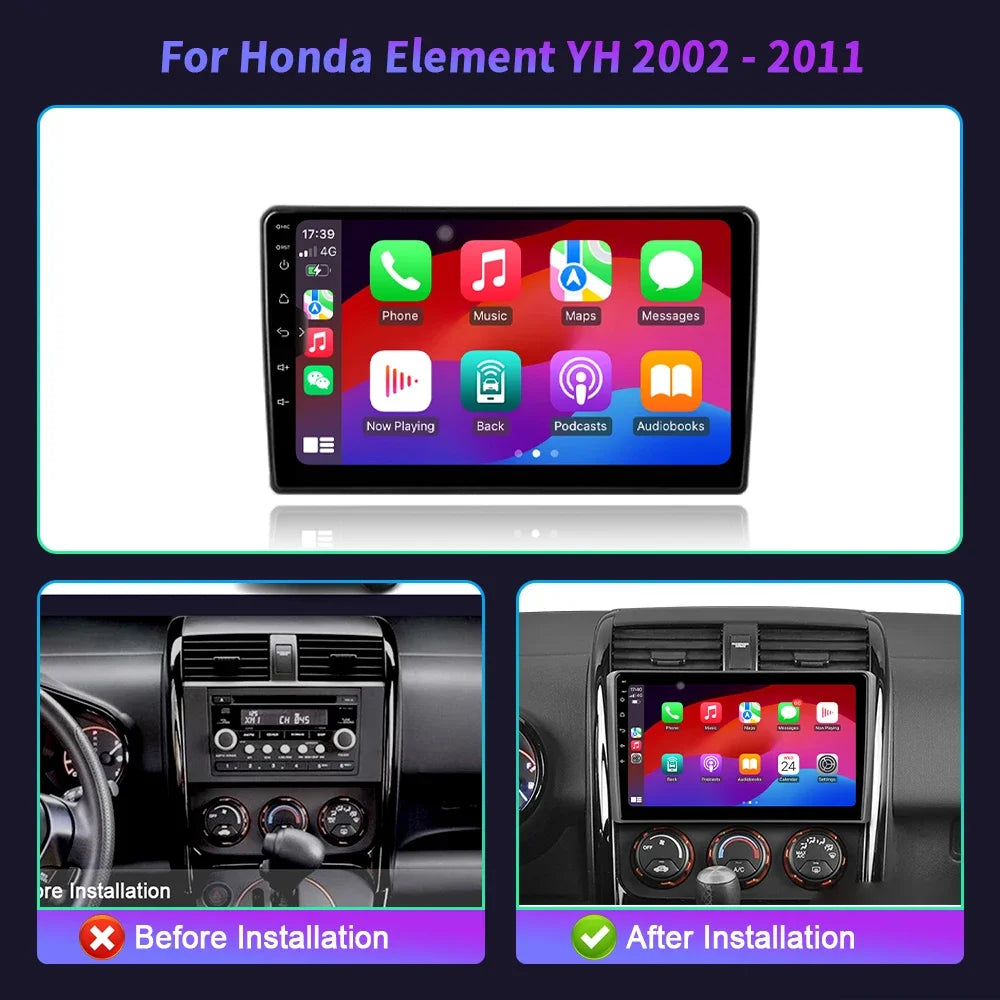 Car Radio For Honda Element YH 2002-2011 4G Wireless Bluetooth CarPlay Touch Head Unit Scr