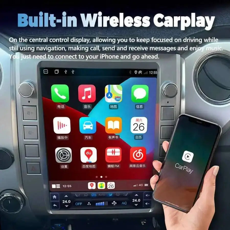 12.1" Car Radio Android Screen For Toyota Tundra 2015-2020 256GB Stereo Multimedia Video P