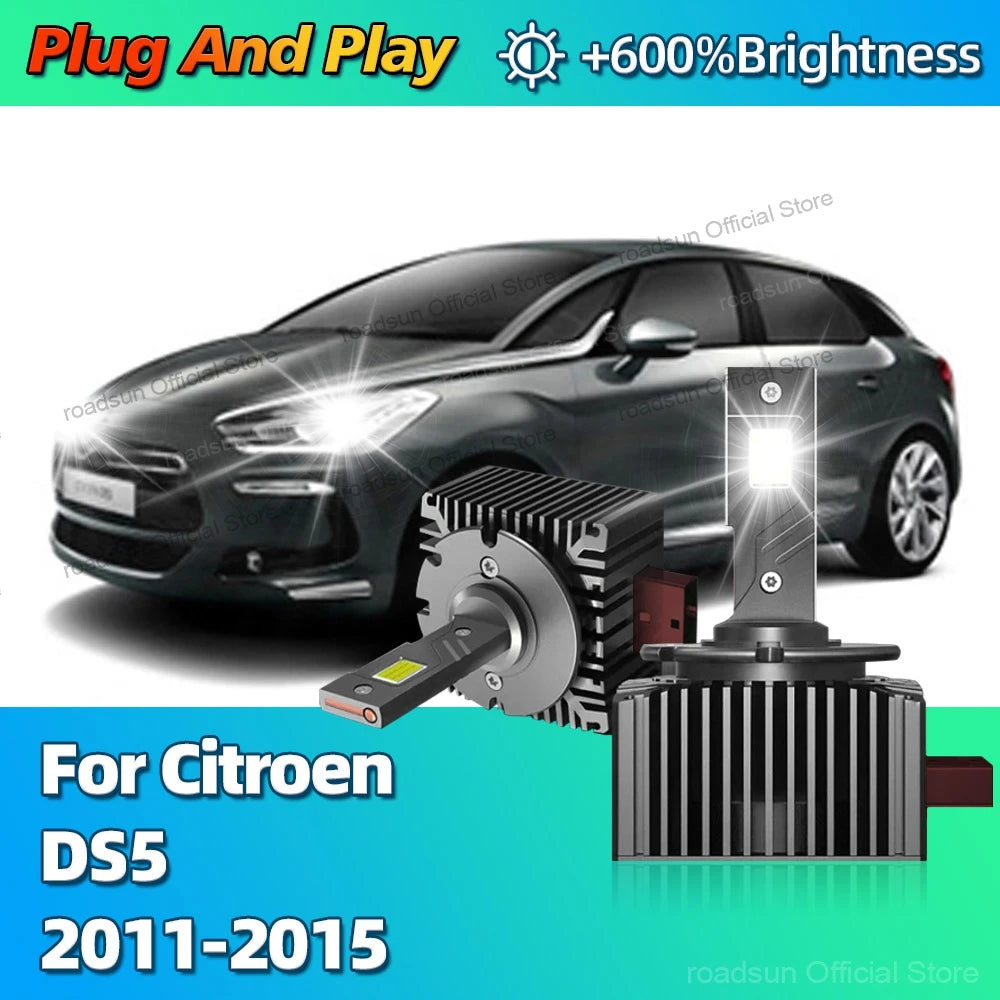 6000K LED Headlight HID D1S Replacement Canbus Car Light For Citroen DS5 2011 2012 2013 20