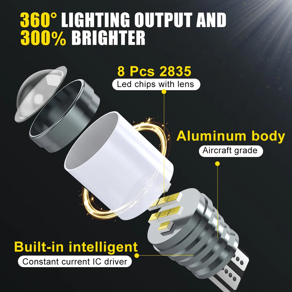 1200LM 921 T15 LED Back Up Reverse Light Bulbs Car 912 902 W16W Canbus WY16W LED Bulbs Rep