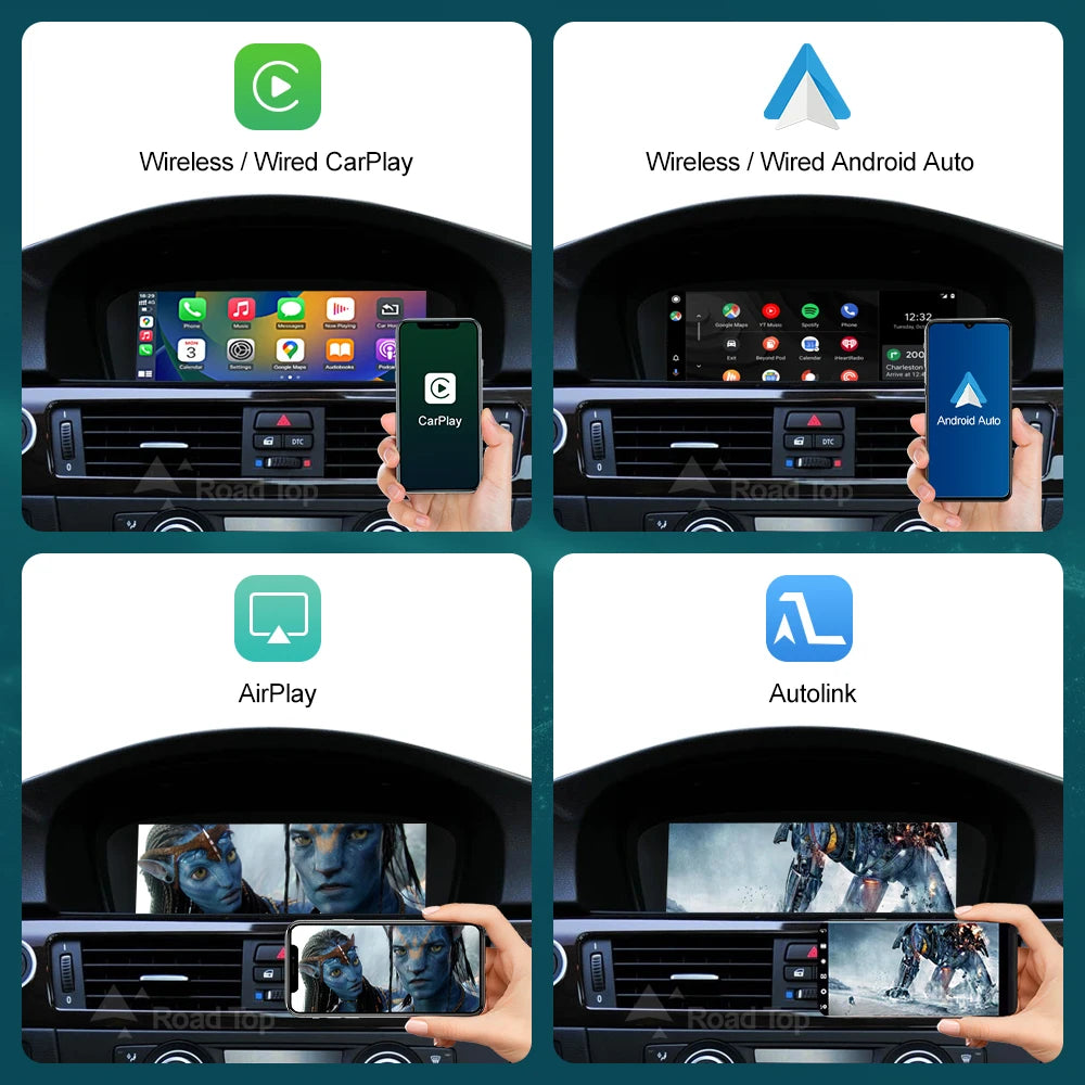 RoadTop 8.8'' Wireless CarPlay Linux Screen For BMW Series 3 5 E60 E61 E90 E91 E92 E93 CCC