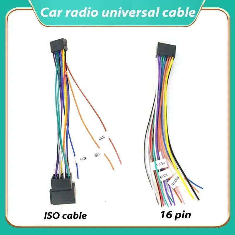 16 Pin Wiring Harness Adapter for Android Modified Car Radio 16P Plug ISO Connector Conver | AUTOKITSHOP